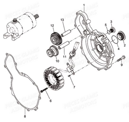 Cache Alternateur GLAMIS Pièces Buggy GLAMIS SHIFTER G500