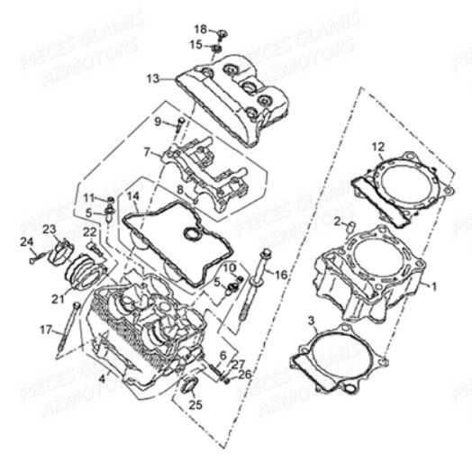 Cylindre GLAMIS Pièces Buggy GLAMIS SHIFTER G500