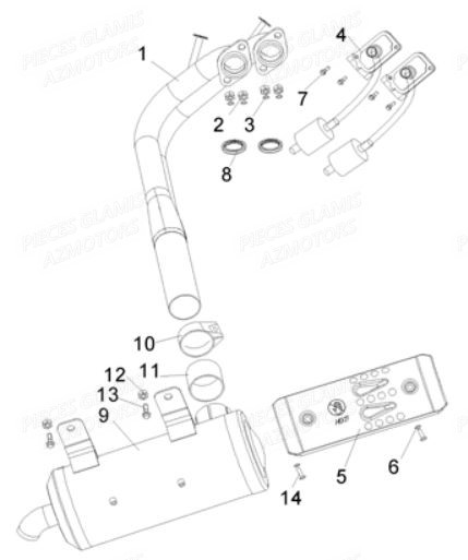 Echappement GLAMIS Pièces Buggy GLAMIS SHIFTER G500