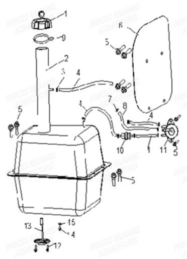 Reservoir GLAMIS Pièces Buggy GLAMIS SHIFTER G500
