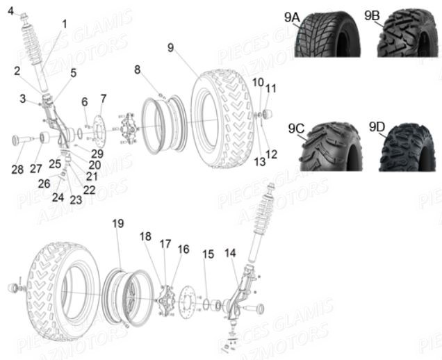 Roues Avant GLAMIS Pièces Buggy GLAMIS SHIFTER G500