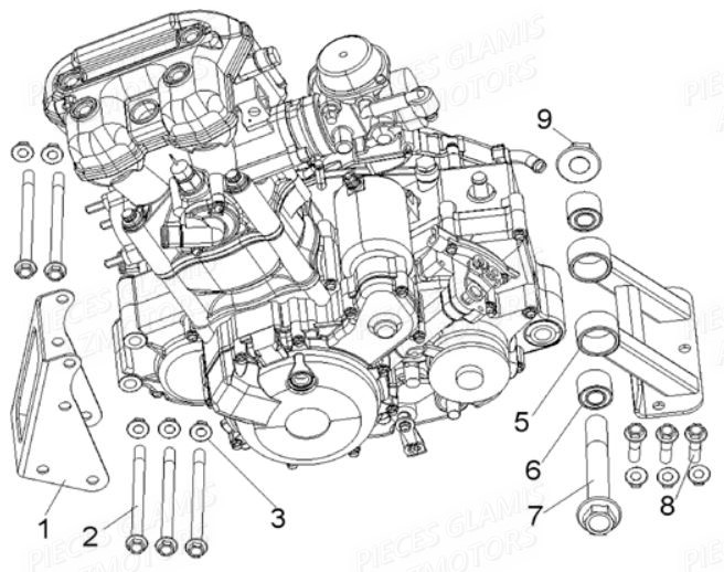Supports Moteur GLAMIS Pièces Buggy GLAMIS SHIFTER G500