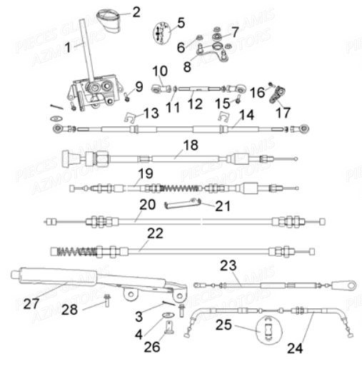 Tringlerie De Vitesses GLAMIS Pièces Buggy GLAMIS SHIFTER G500