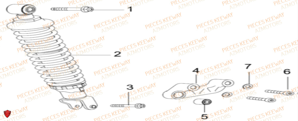 Amortisseur  Pieces KEEWAY Origine SILVERBLADE 125CC 2012
