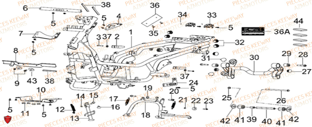 Chassis  Pieces KEEWAY Origine SILVERBLADE 125CC 2012

