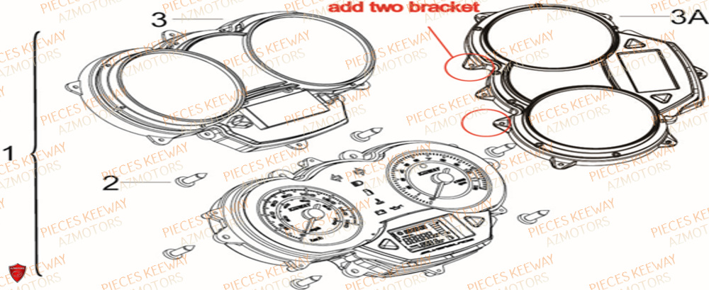 Compteur  Pieces KEEWAY Origine SILVERBLADE 125CC 2012
