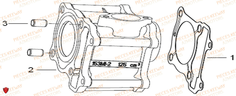 Cylindre  Pieces KEEWAY Origine SILVERBLADE 125CC 2012

