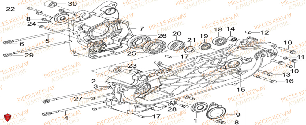 Ensemble Carter  Pieces KEEWAY Origine SILVERBLADE 125CC 2012
