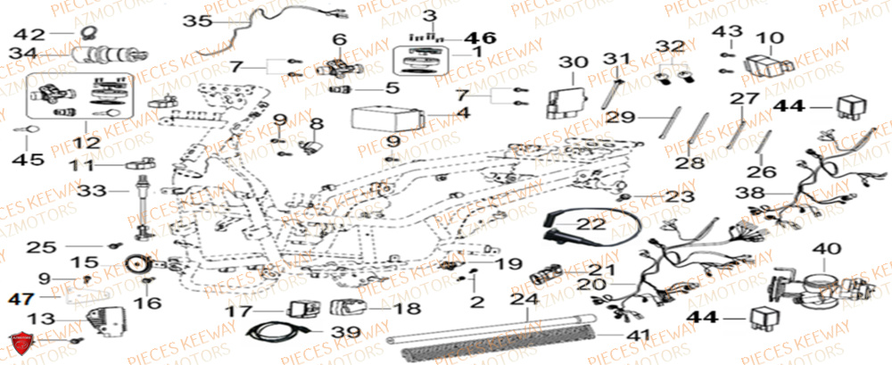 Equipement Electrique  Pieces KEEWAY Origine SILVERBLADE 125CC 2012
