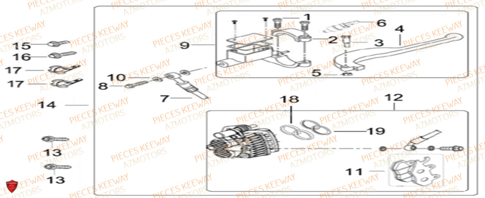 Frein Avant  Pieces KEEWAY Origine SILVERBLADE 125CC 2012
