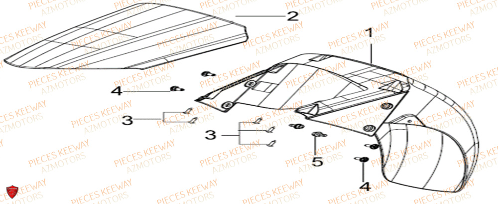 Garde Boue Avant  Pieces KEEWAY Origine SILVERBLADE 125CC 2012
