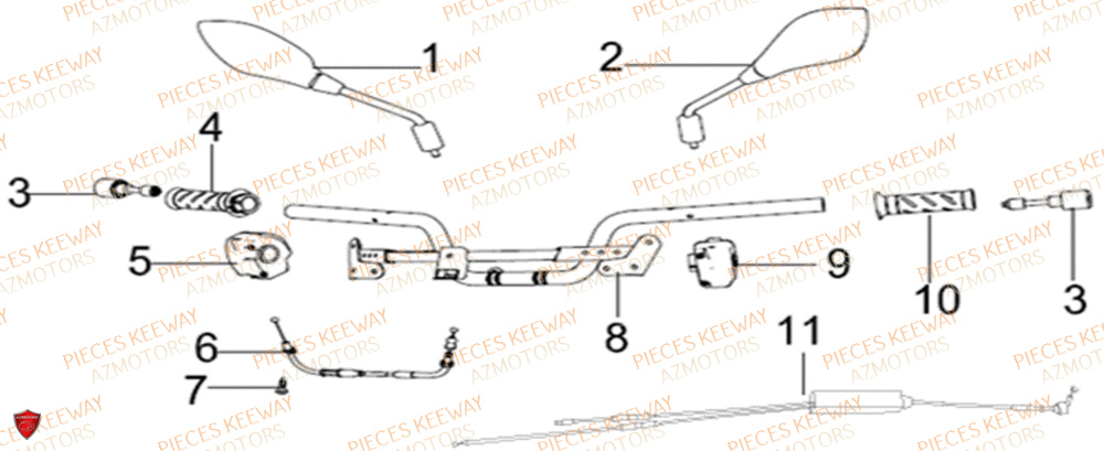 Guidon  Pieces KEEWAY Origine SILVERBLADE 125CC 2012
