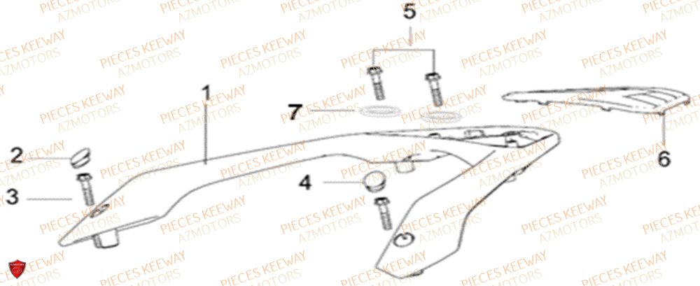 Porte Paquet  Pieces KEEWAY Origine SILVERBLADE 125CC 2012
