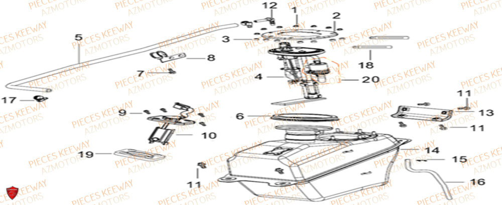 Reservoir  Pieces KEEWAY Origine SILVERBLADE 125CC 2012
