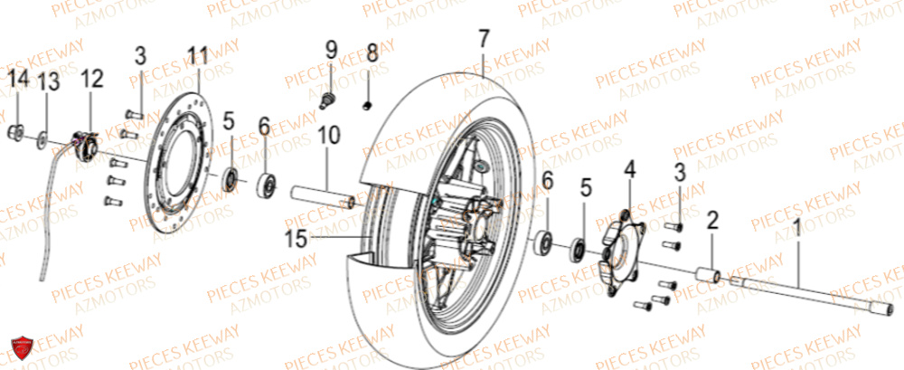 Roue Avant  Pieces KEEWAY Origine SILVERBLADE 125CC 2012
