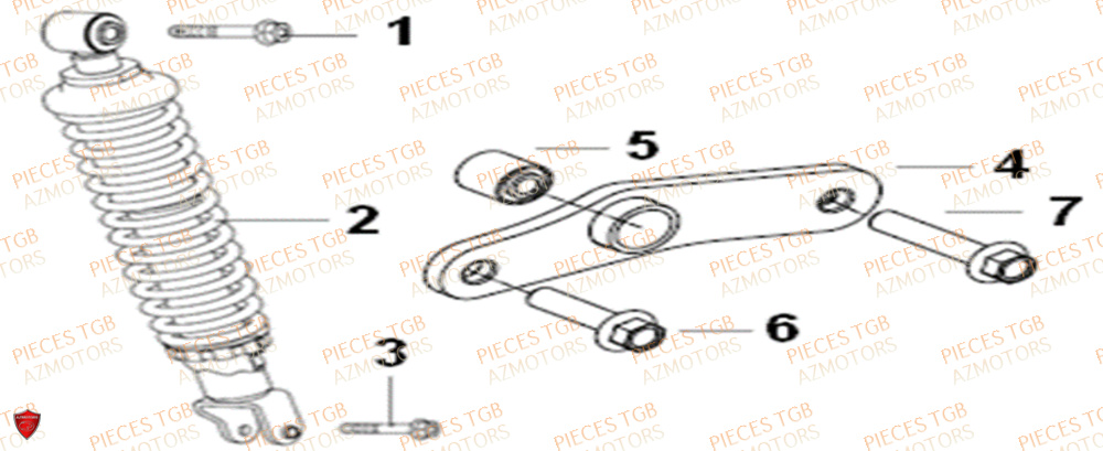 Amortisseur  Pieces KEEWAY Origine SILVERBLADE 250CC
