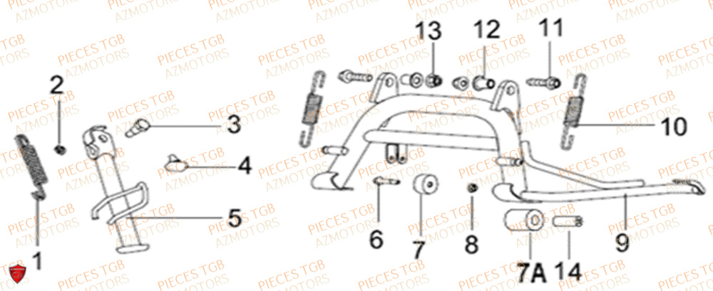 Bequille  Pieces KEEWAY Origine SILVERBLADE 250CC
