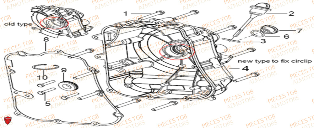 Carter Droit  Pieces KEEWAY Origine SILVERBLADE 250CC
