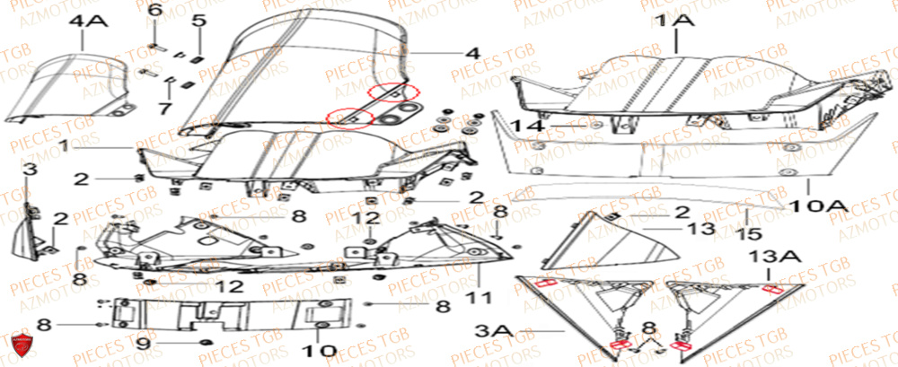 Couvre Guidon  Pieces KEEWAY Origine SILVERBLADE 250CC

