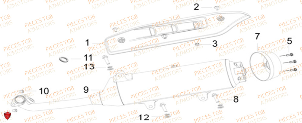 Echappement  Pieces KEEWAY Origine SILVERBLADE 250CC

