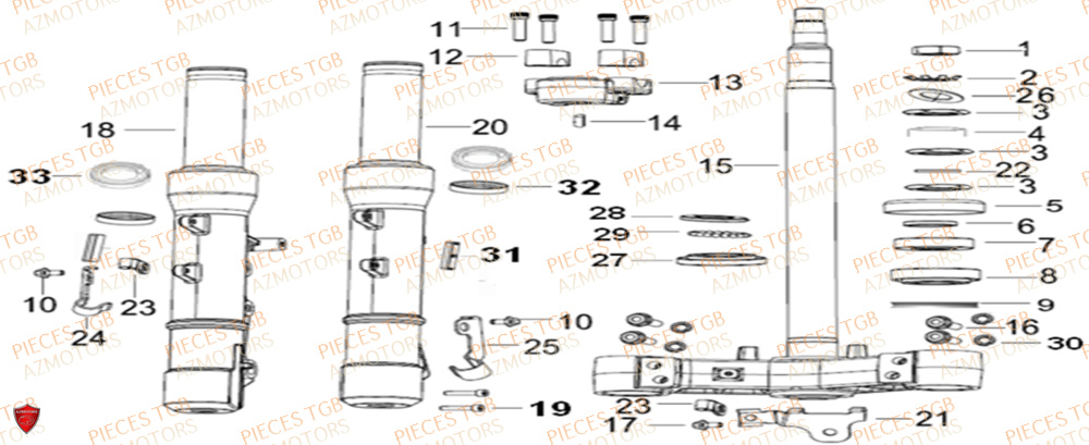 Fourche  Pieces KEEWAY Origine SILVERBLADE 250CC
