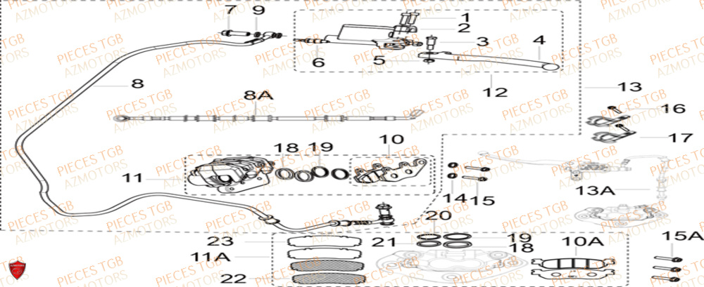 Frein Avant V2  Pieces KEEWAY Origine SILVERBLADE 250CC
