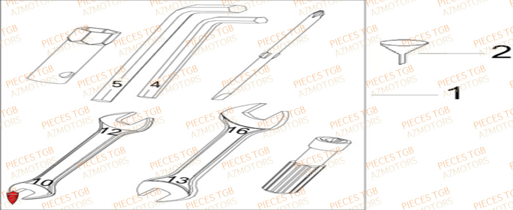 Outils  Pieces KEEWAY Origine SILVERBLADE 250CC
