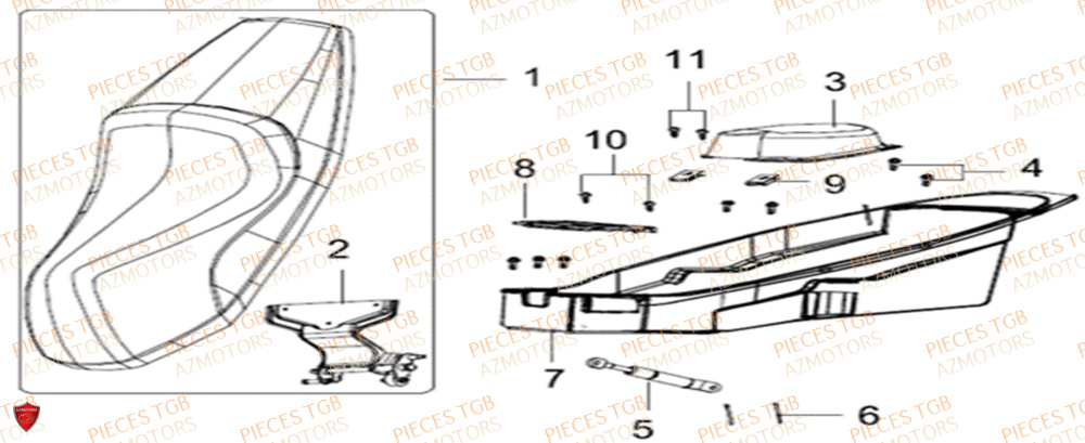 Selle  Pieces KEEWAY Origine SILVERBLADE 250CC
