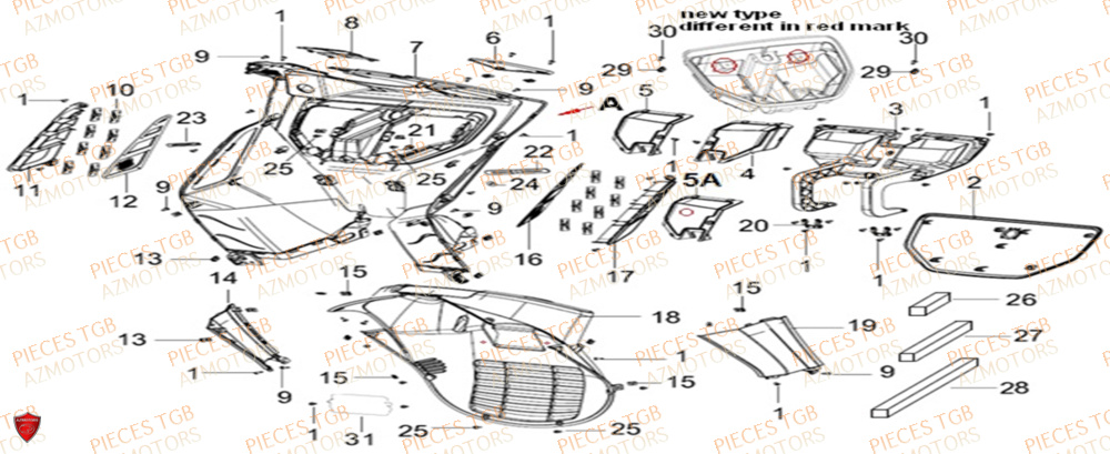 Tablier  Pieces KEEWAY Origine SILVERBLADE 250CC
