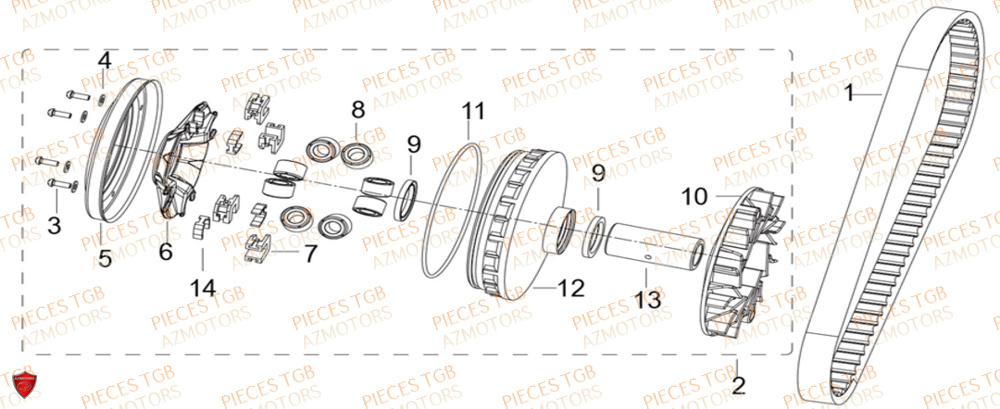 Variateur  Pieces KEEWAY Origine SILVERBLADE 250CC
