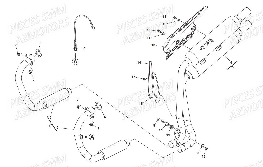 VIS TCEI M8X35 SWM pour ECHAPPEMENT de SILVERVASE 400