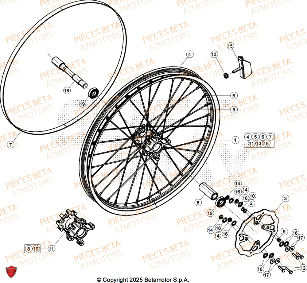 Roue Avant BETA Pièces BETA SINCRO 200 2T - 2026