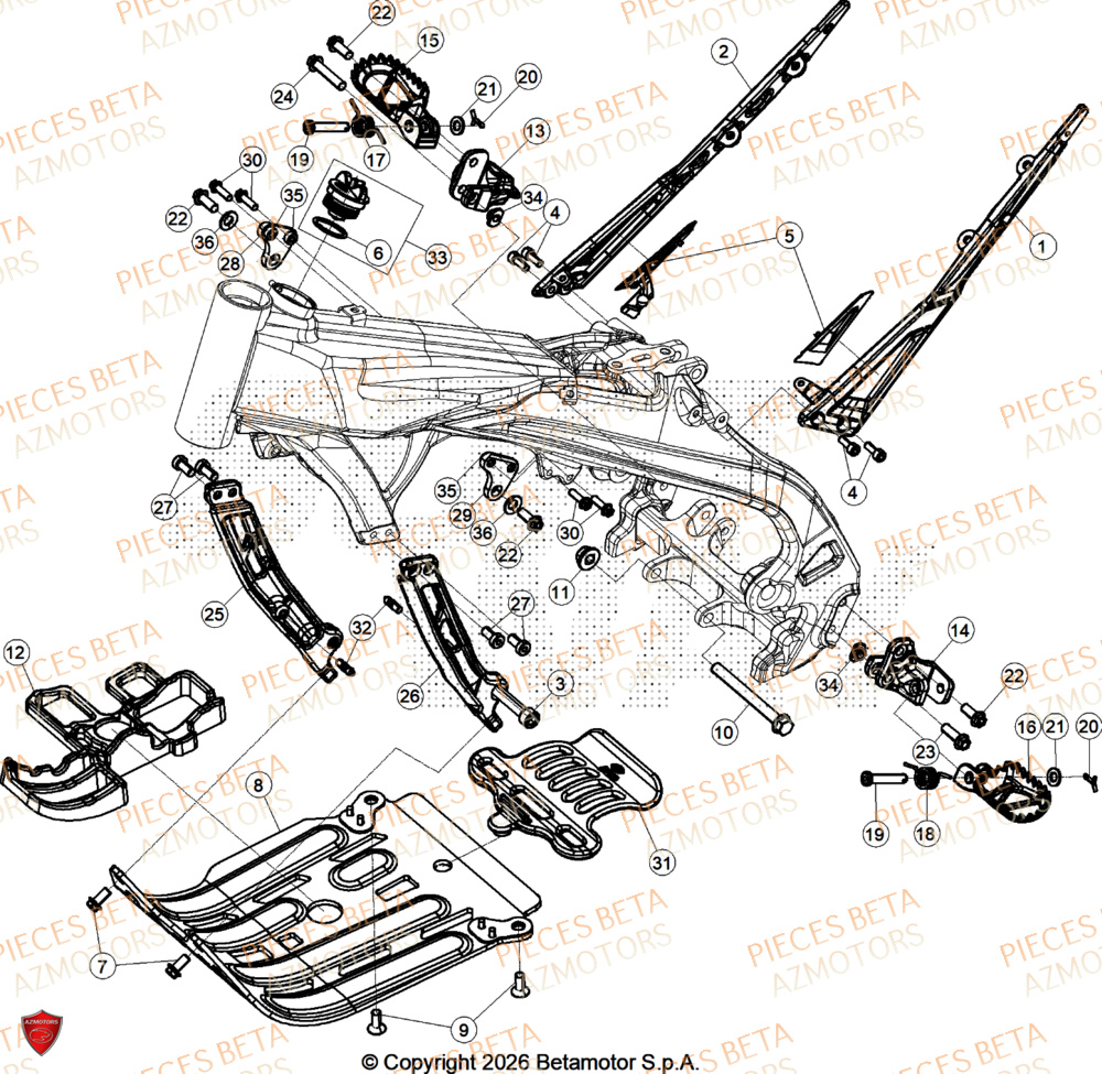 Accessoires Du Chassis BETA Pièces BETA SINCRO 250 2T - 2026