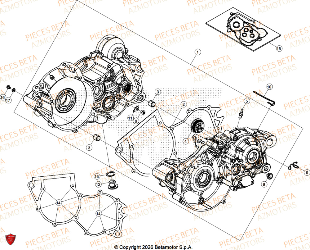 Carter Moteur BETA Pièces BETA SINCRO 250 2T - 2026