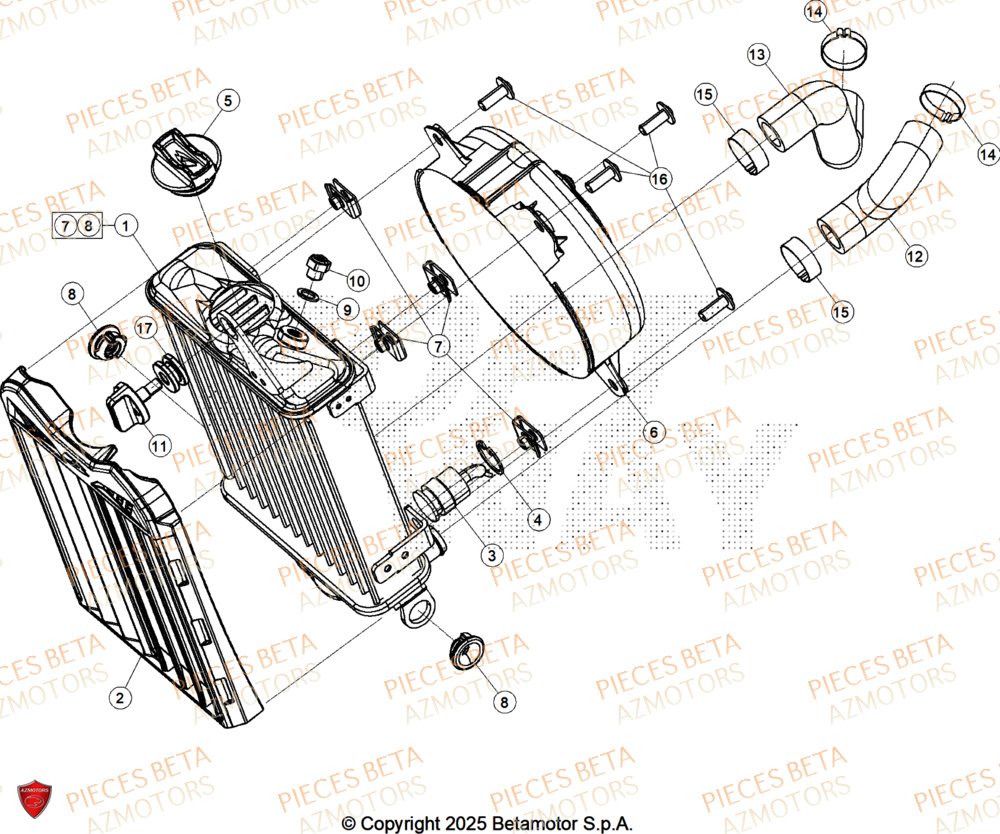 Radiateur BETA Pièces BETA SINCRO 250 2T - 2026