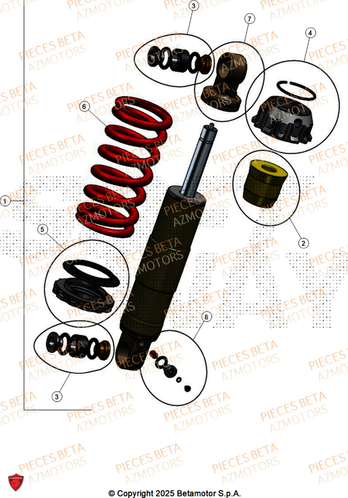 Amortisseur BETA Pièces BETA SINCRO 300 2T - 2026