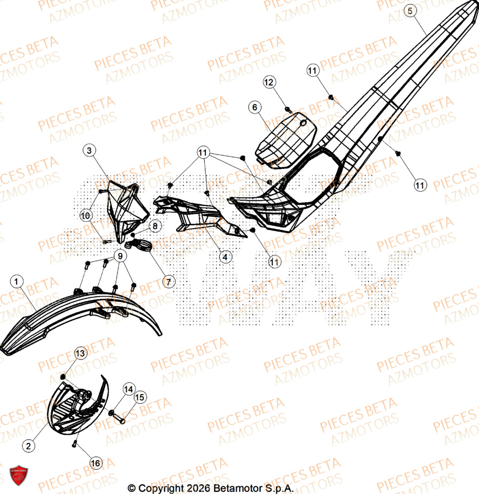 Carenages BETA Pieces BETA TRIAL SINCRO 300 2T SS - (2026)