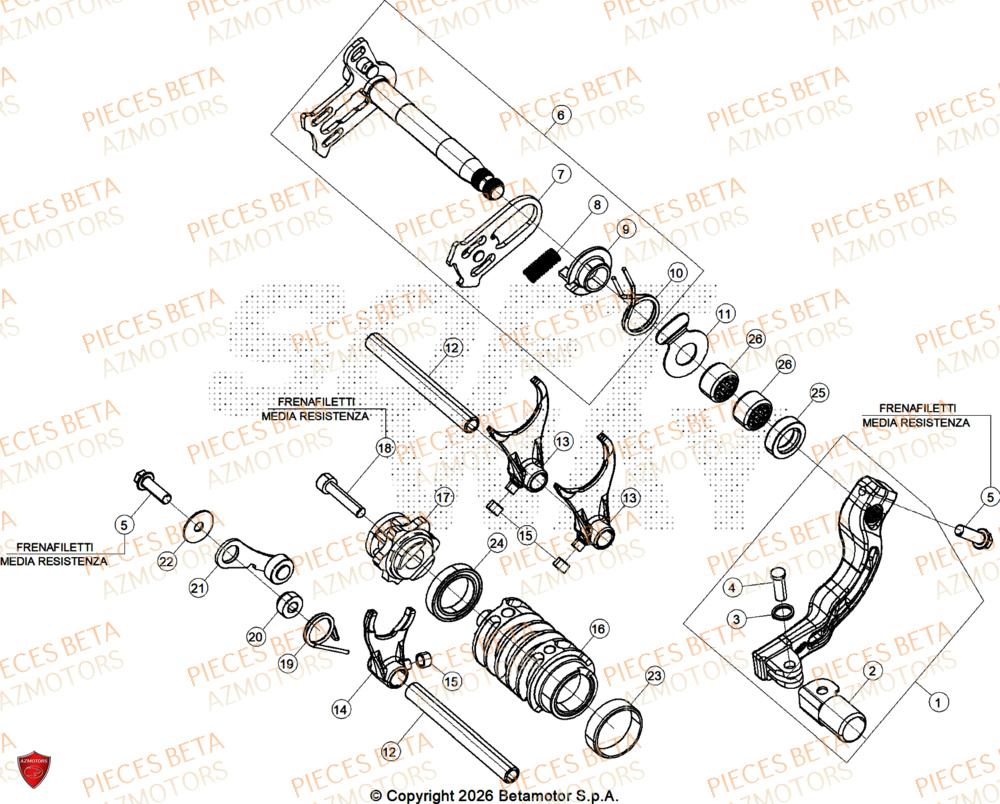 Selecteur De Vitesses BETA Pieces BETA TRIAL SINCRO 300 2T SS - (2026)