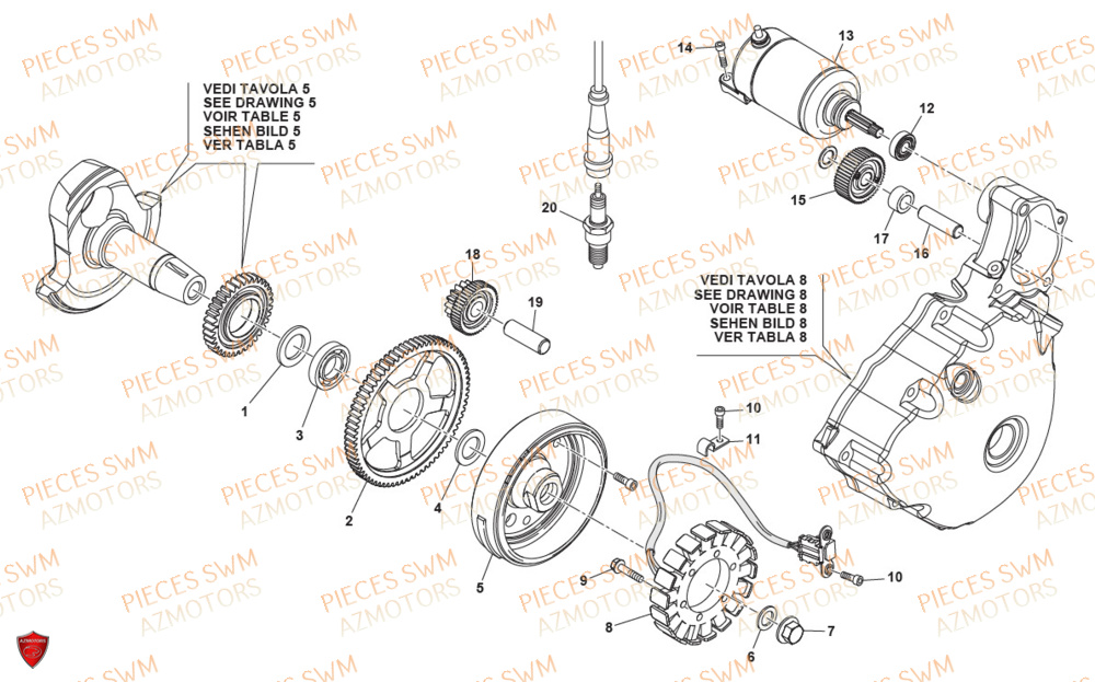 Allumage AZMOTORS Pieces SWM Origine SIX DAYS 500 2020