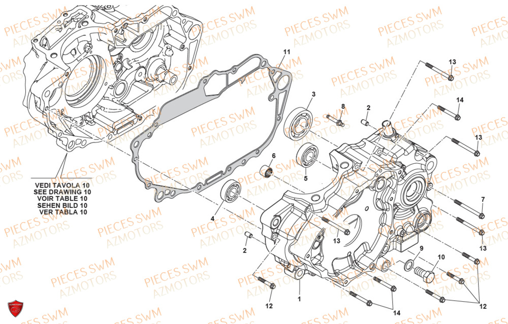 Carter Gauche AZMOTORS Pieces SWM Origine SIX DAYS 500 2020
