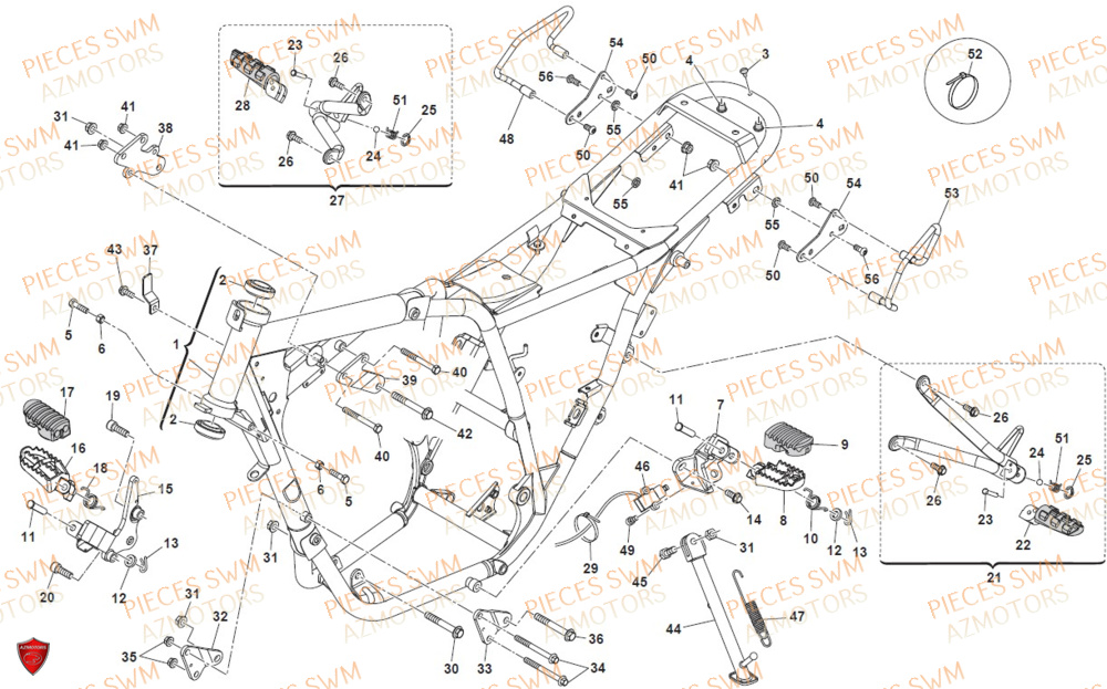 Chassis AZMOTORS Pieces SWM Origine SIX DAYS 500 2020