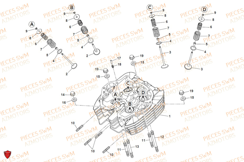 Culasse AZMOTORS Pieces SWM Origine SIX DAYS 500 2020