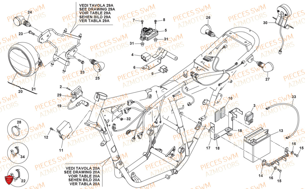 Equipement Electrique AZMOTORS Pieces SWM Origine SIX DAYS 500 2020