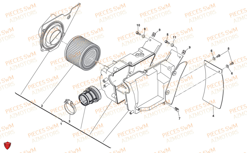 Filtre A Air AZMOTORS Pieces SWM Origine SIX DAYS 500 2020