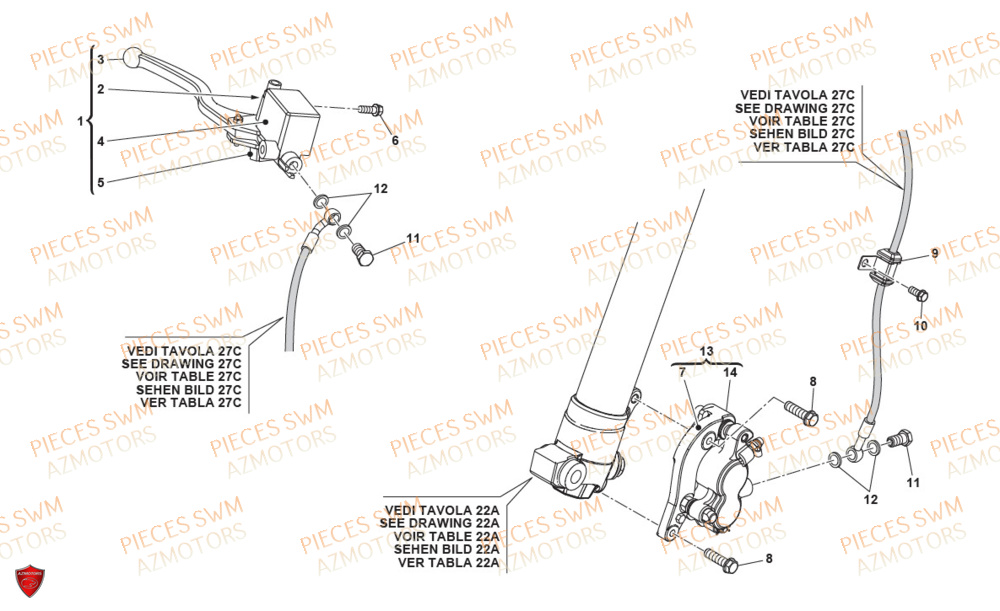 Frein Avant AZMOTORS Pieces SWM Origine SIX DAYS 500 2020