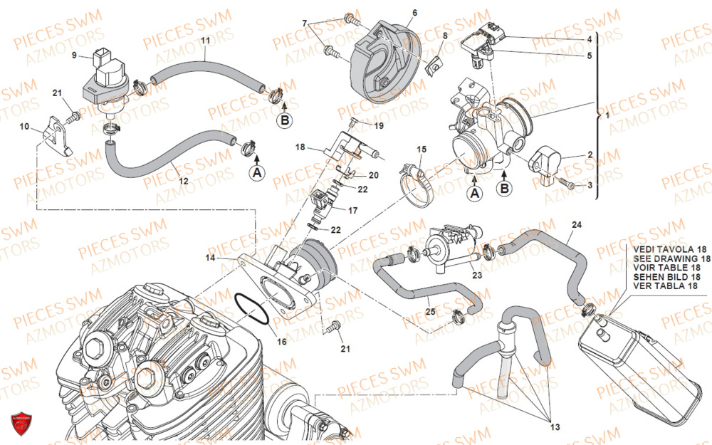 Injection AZMOTORS Pieces SWM Origine SIX DAYS 500 2020
