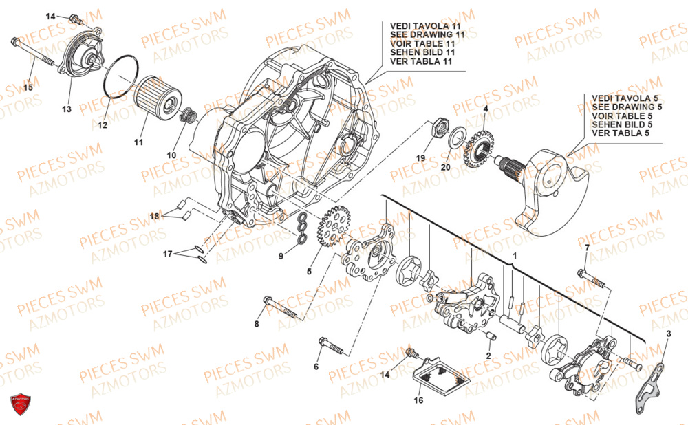 Pompe A Huile AZMOTORS Pieces SWM Origine SIX DAYS 500 2020