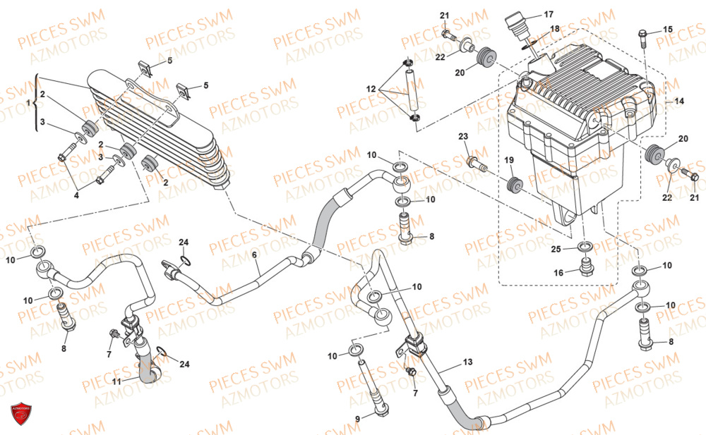 Refroidissement AZMOTORS Pieces SWM Origine SIX DAYS 500 2020