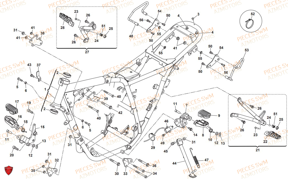 Chassis AZMOTORS Pieces SWM Origine SIX DAYS 440 2018