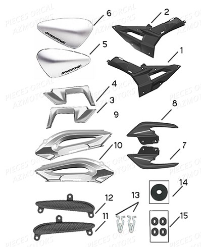 Carenages Lateral ORCAL Pièces Orcal SK01 125cc Euro4